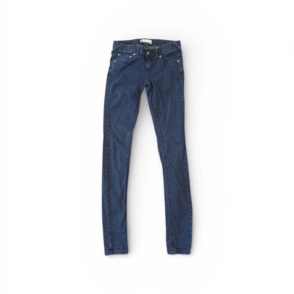 Free People Low Rise Skinny Stretch Jeans- W 25  L31- Dark Blue